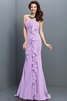 Meerjungfrau Stil Ärmelloses Chiffon Bodenlanges Brautjungfernkleid mit Empire Taille - 22