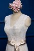 Ärmellos normale Taille Meerjungfrau Brautkleid mit Schleife mit Gürtel - 6