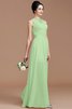 Robe demoiselle d'honneur naturel en chiffon avec zip de princesse au niveau de cou - 32