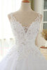 Blendend Prinzessin Schwingendes Bodenlanges Brautkleid mit Kristall - 4