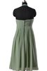 Robe demoiselle d'honneur courte ruché avec gradins avec chiffon fermeutre eclair - 3