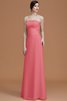 Natürliche Taile Trägerlos A Linie Gerüschtes Prinzessin Brautjungfernkleid - 34