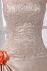 Vestido de Noche de Corte-A de Sin mangas de Abalorio de Flores de Drapeado - 4