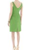 Robe demoiselle d'honneur plissage en satin maillot ruché de col en v - 2