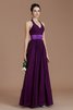 Normale Taille A-Line Ärmelloses Bodenlanges Brautjungfernkleid aus Chiffon - 1