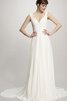Abito da Sposa seducente Senza Maniche Naturale Coda A Strascico Corto in Chiffon Lungo - 3