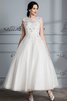 Duchesse-Linie Schaufel-Ausschnitt Seeküste Tüll Wadenlanges Brautkleid - 3