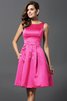Prinzessin Satin A-Linie Knielanges Brautjungfernkleid mit Natürlicher Taille - 11