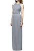 Robe demoiselle d'honneur plissage manche nulle en satin de fourreau - 1