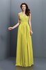 Reißverschluss Ärmellos Prinzessin Chiffon V-Ausschnitt Brautjungfernkleid - 8