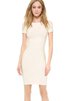 Robe de mariée naturel maillot fermeutre eclair avec chiffon col en bateau - 1