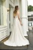 Robe de mariée joli boutonné de traîne courte fermeutre eclair intemporel - 3