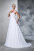 Gericht Schleppe Empire Taille Breiter Träger Brautkleid mit Applike ohne Ärmeln - 4