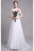 Robe de mariée en satin silhouette asymétrique gracieux modeste longue - 4