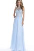 Paillettenbesetztes Reißverschluss Chiffon Ärmelloses bodenlanges langes Ballkleid - 1