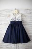 Abito da Cerimonia Bambini Naturale in Chiffon Conotta Largo Bretelle A Terra - 2