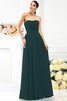 Vestido de Dama de Honor de Sin mangas de Largo de Escote sin tirantes de Plisado - 9