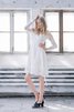 Moderno Vestido de Novia en Encaje de Hasta la Rodilla de Encaje Adorno de Criss Cross - 3