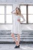 Moderno Vestido de Novia en Encaje de Hasta la Rodilla de Encaje Adorno de Criss Cross - 3