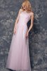 Romántico Vestido de Dama de Honor en Tul de Sin mangas de Largo de Un sólo hombro - 2