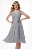 Normale Taille A-Linie Prinzessin Drapiertes Brautjungfernkleid aus Chiffon - 29