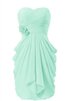 A linie natürliche Taile Chiffon mini Brautjungfernkleid mit Reißverschluss - 1
