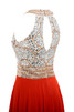Mitte Rücken trägerlos Chiffon traumhaftes extravagantes Abendkleid mit Reißverschluss - 8