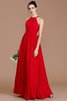 Normale Taille A-Linie Prinzessin Gerüschtes Bodenlanges Brautjungfernkleid - 2