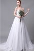 Abito da sposa a-line con paillette sexy naturale alla moda in pizzo - 4