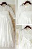 Robe de cortège enfant naturel avec nœud à boucle avec fleurs avec zip ligne a - 1