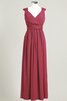 V-Ausschnitt Chiffon prächtiges Brautjungfernkleid mit gekappten Ärmeln - 4