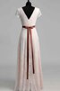 Robe de mariée informel elégant en dentelle a-ligne avec manche courte - 2