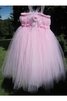 Abito da Cerimonia Bambini Conotta con Fiocco con Piega Ball Gown Senza Maniche A Terra - 2