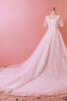 Robe de mariée a-ligne charme en grandes tailles avec lacets naturel - 2