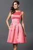 Prinzessin Satin A-Linie Knielanges Brautjungfernkleid mit Natürlicher Taille - 28