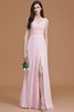 Robe demoiselle d'honneur naturel ruché avec chiffon ligne a manche nulle - 28