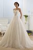 Robe de mariée de traîne mi-longue sans dos a-ligne manche nulle en plage - 1
