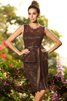 Satin Normale Taille Ärmelloses Schaufel-Ausschnitt Kurzes Brautjungfernkleid - 4