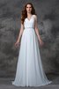Robe de mariée naturel formelle de princesse manche nulle ligne a - 5