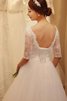 Perlenbesetztes Spitze Duchesse-Linie Schlussverkauf Brautkleid aus Tüll - 2