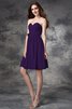 Robe demoiselle d'honneur naturel courte ligne a col en forme de cœur en chiffon - 13