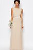 Elegante Vestido de Dama de Honor de Corte-A de Fajas de Sin mangas de Hasta el suelo - 1