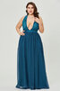 Abito da ballo v-scollo in chiffon splendente a-line con paillette sexy - 14