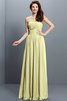 Prinzessin A Linie Plissiertes Bodenlanges Brautjungfernkleid aus Chiffon - 8