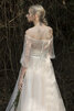 Robe de mariée avec perle jusqu'au sol en satin grosses soldes longue - 7