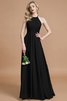 Natürliche Taile Prinzessin Reißverschluss Gerüschtes Bodenlanges Brautjungfernkleid - 7
