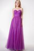 Robe demoiselle d'honneur avec sans manches ligne a en tulle avec ruban ceinture en étoffe - 1