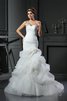 Abito da Sposa Allacciato Sirena Coda A Strascico Cappella Cuore in Raso - 1