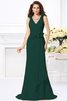 Robe demoiselle d'honneur naturel longue avec fleurs manche nulle de col en v - 9