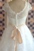 Plissiertes Reißverschluss Spitze Brautkleid mit Schleife mit Bordüre - 4